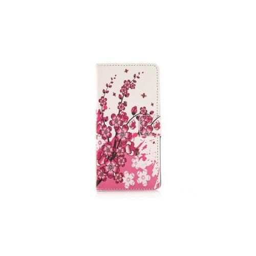 Pochette Pour Samsung Galaxy S5 Fleurs Roses + Film Protection Écran
