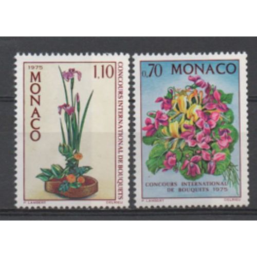 Monaco 1974: Timbres N° 984 Et 985 Pour Le Concours International De Bouquets De Monte Carlo De 1974.