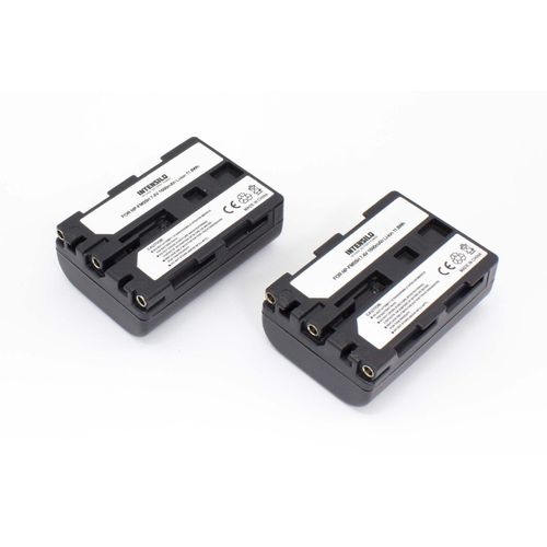 INTENSILO 2 x Li-Ion Batterie 1600mAh (7.4V) pour caméra vidéo, caméscope Sony DCR-TRV17, DCR-TRV18, DCR-TRV19 comme NP-FM50, NP-FM30.