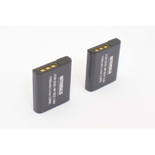 INTENSILO 2 x Li-Ion Batterie 1100mAh (3.6V) pour appareil photo caméra Sony Cyber-shot DSC-W35, DSC-W40, DSC-W50, DSC-W50B, DSC-W50S comme NP-BG1.