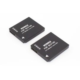 INTENSILO 2 x Li-Ion Batterie 1000mAh (3.7V) pour caméra Panasonic Lumix DMC-F3S, DMC-FH1, DMC-FH1A, DMC-FH1K, DMC-FH1P, DMC-FH1S comme DMW-BCF10E.