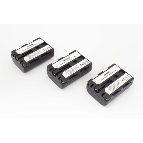 INTENSILO 3 x Li-Ion Batterie 1600mAh (7.4V) pour appareil photo, caméscope Sony A-100, ALPHA 100, CCD-TRV108, CCD-TRV118 comme NP-FM50, NP-FM30.