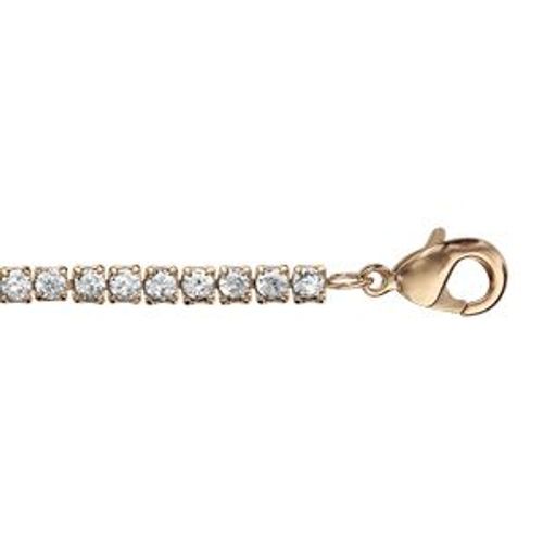 Bracelet Plaqué Or Riviere Oxydes Blancs 16,5+2cm