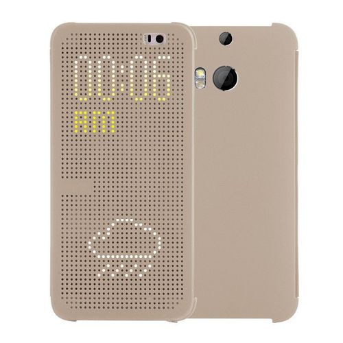 Coque Or Htc One M8 Point Dot View Etui À Rabat Case Bumper Hot