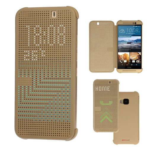 Coque Or Htc One M9 Point Dot View Etui À Rabat Case Bumper Hot