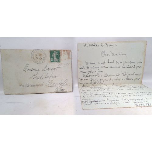 Enveloppe Avec Timbre Oblitéré Marianne 5 Centimes - 03 Aout 1919