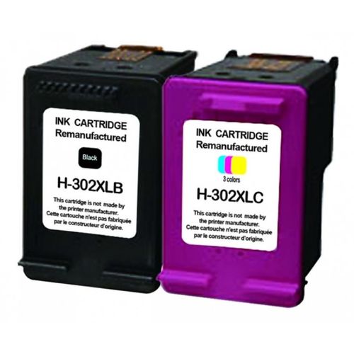 UPrint - Pack de 2 - noir, jaune, cyan, magenta - cartouche d'encre (équivalent à : HP 302XL) - pour HP Deskjet 1010, 11XX, 21XX, 36XX; Envy 45XX; Officejet 38XX, 46XX