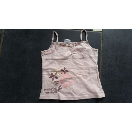 Débardeur Coton 5 Ans Rose Fleur Imprimée