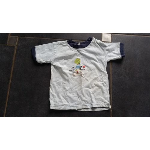 T-Shirt Manches Courtes Coton 2 Ans Bleu