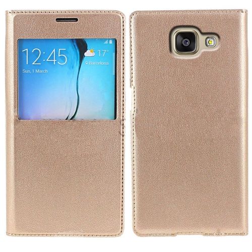 Etui Etui À Rabat View Samsung Galaxy A3 (2016) Gold Dreamshop75®