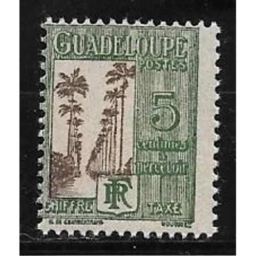 Timbre Taxe De Guadeloupe De 1928,N°27.Allée Dumanoir,À Capesterre.