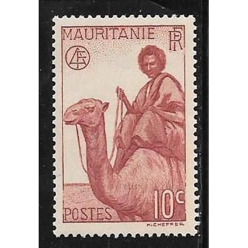 Timbre De Mauritanie De 1938,N°77.Maure Monté.