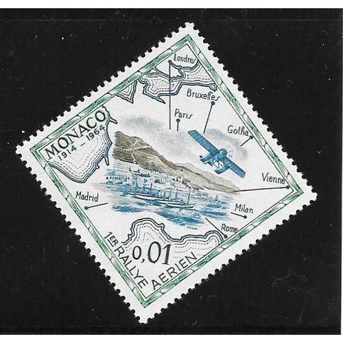 Timbre De Mionaco De 1964,N°637.Cinquantenaire Du Rallye Aérien De Monaco.