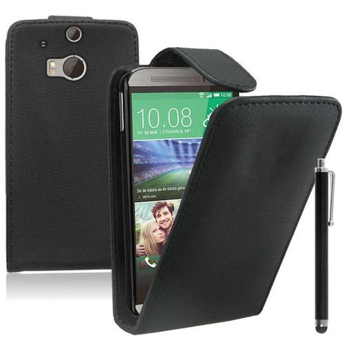 Etui Simili Cuir Pour Htc One (M8) 5.0" - Noir + Stylet