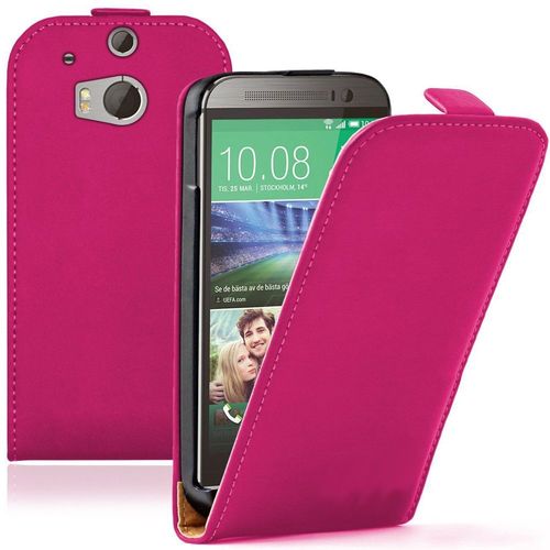 Etui Rabattable Verticale Pour Htc One (M8) 5.0" En Cuir Pu - Rose