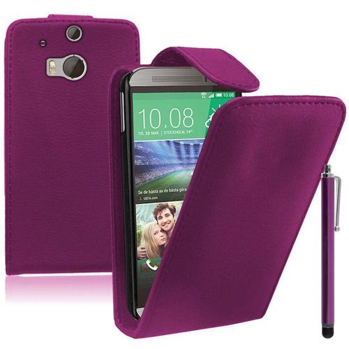 Etui Simili Cuir Pour Htc One (M8) 5.0" - Violet + Stylet