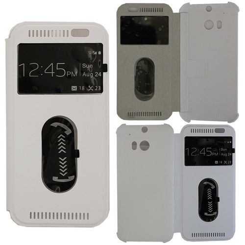 Etui Flip Coque Pour Htc One (M8) 5.0" S-View Support - Blanc