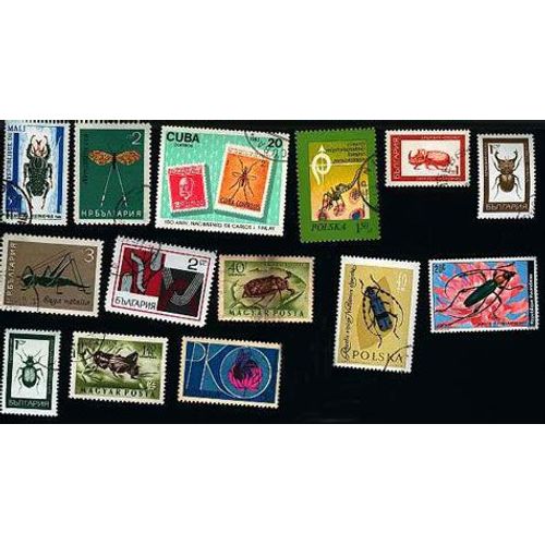 14 Timbres Insectes