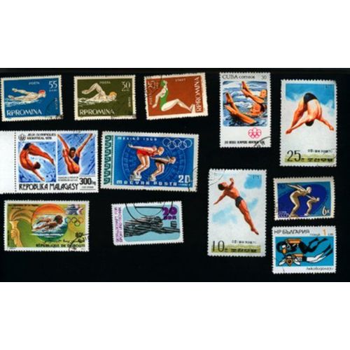 12 Timbres Natation Plongee