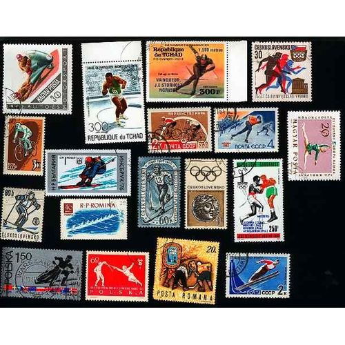 18 Timbres Olympiques Et Sport