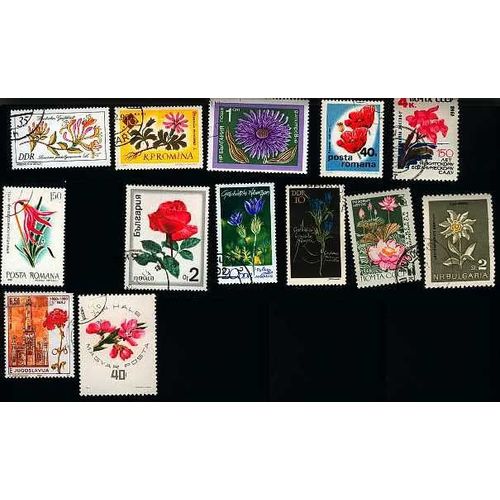 13 Timbres Fleurs D'europe