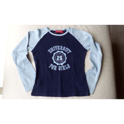 T-Shirt Buzzy Coton 10 Ans Bleu Manches Longues