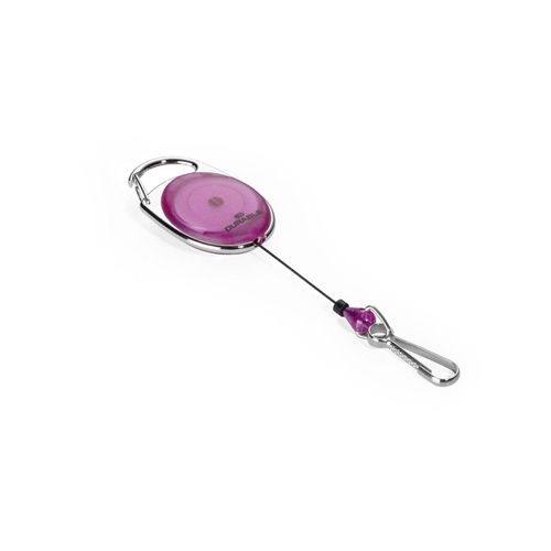 Durable Porte Badge Avec Jojo, Ovale, Violet / Transparent