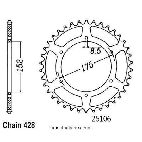 Couronne Yamaha Tdr 125 Italie 89-92 #53 Dents