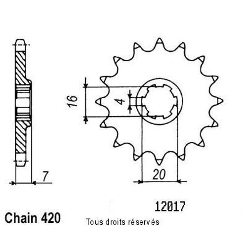 Pignon Suzuki 50 Rmx/Smx -02 #12 Dents