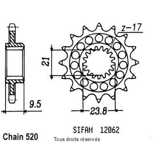 Pignon Honda 250 Cr 1988-2004 #14 Dents