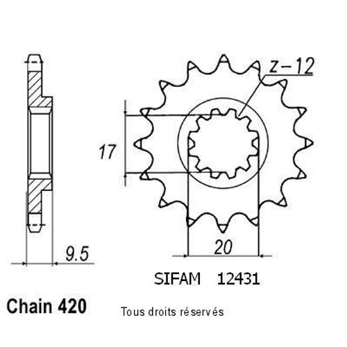 Pignon Ktm 60/65 Sx 98-02 #12 Dents