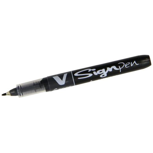 Pilot Lot De 6 Stylos Feutre V Sign Pen Pte Moyenne 0,6 Mm Noir