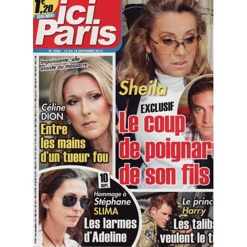Ici Paris / 12-09-2012 N°3506 : Sheila (1,5p) - Céline Dion (1,5p) - Lara Fabian (1,5p)