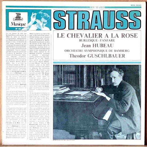 Disque Vinyle Lp 33 Tours - Erato Mus 19044 - "Le Chevalier À La Rose" (Strauss) 