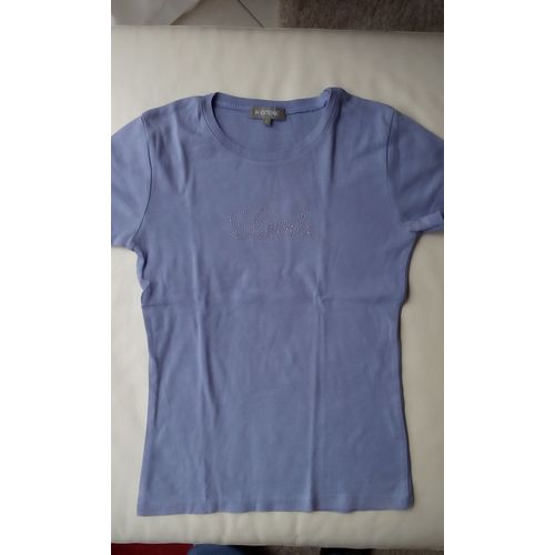 T-Shirt In Extenso Coton S Ou 36 Bleu Motif Brillant