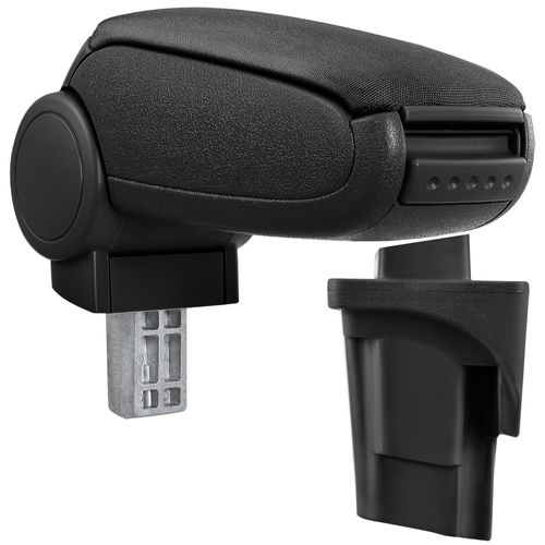[Pro.Tec]® Accoudoir Central Pour Seat Leon 1p - Avec Compartiment - Rembourré - Textile - Noir
