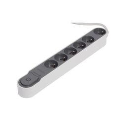 CHACON Bloc multiprise parafoudre avec interrupteur 6 prises 16A 1.5m gris