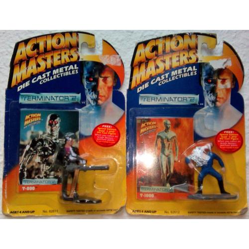 Pack Figurine Terminator 2 T800 Et T1000 Die Cast Metal Collectibles1994