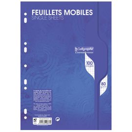 Clairefontaine Lot De 5 Pqts 50 Feuillets Mobiles S/Film 21x29,7 100p Q.5x5 80g