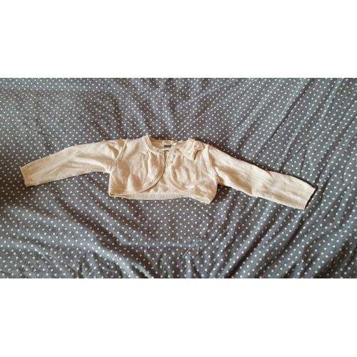 Gilet Bolérotape À L 'oeil Coton 2 Ans Beige Rosé Comme Neuf 