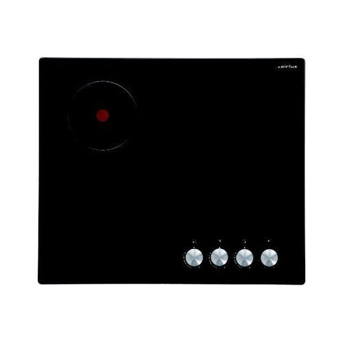 Airlux AV647HBK - Table de cuisson gaz et électrique - 4 plaques de cuisson - Niche - largeur : 55 cm - profondeur : 47 cm - verre noir