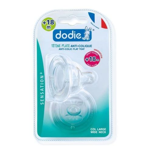 Dodie Tétine Sensation+ Plate Col Large +18 Mois Silicone Débit +18 Mois