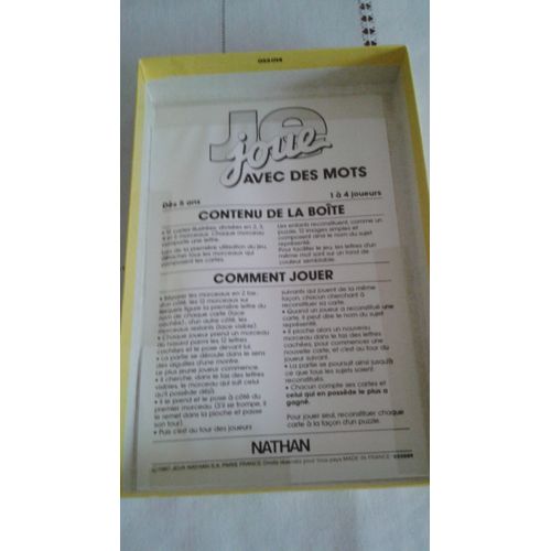 Je Joue Avec Des Mots - Jeu Éducatif Nathan