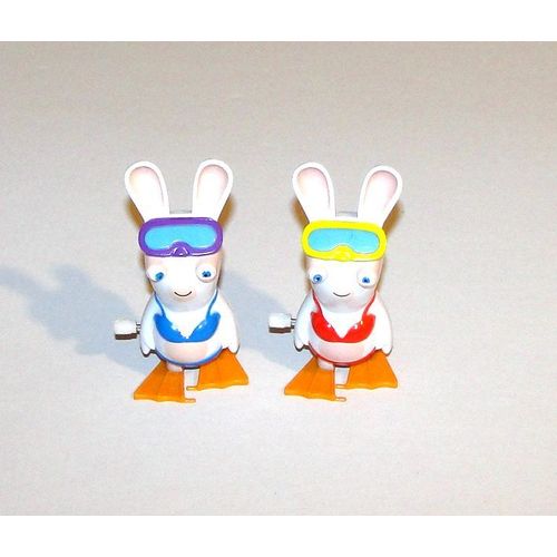 Lapin Cretin Ubisoft Qui Marche Lot 2 Figurines 9 Cm