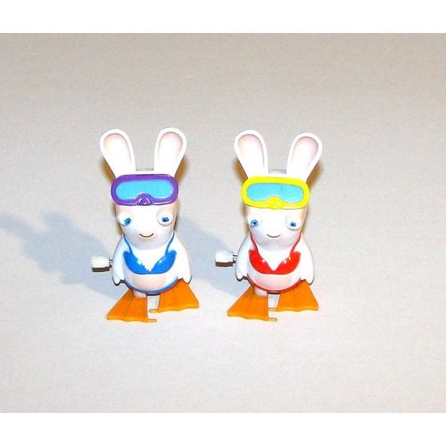 Lapin Cretin Ubisoft Qui Marche Lot 2 Figurines 9 Cm