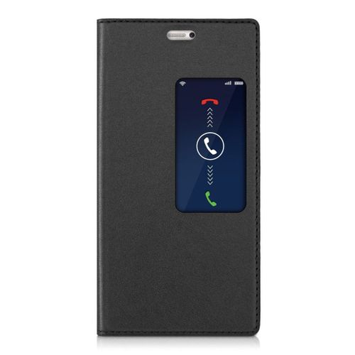 Housse Coque Flip View Pour Huawei Ascend P8 Noir Etui Clapet Folio Avec Fenêtre