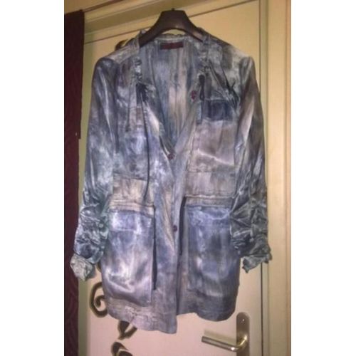 Chemise /Veste Bleu Satin Tie Die Xxl-42