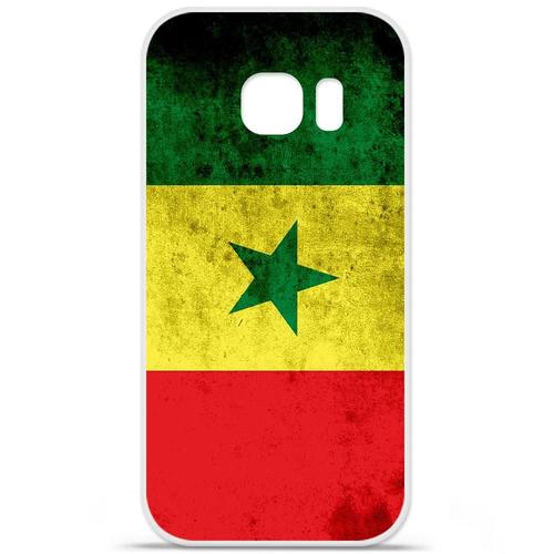 Etui Coque Housse Design Samsung Galaxy S6 Edge Plusen Silicone Gel Protection Arrière - Drapeau Sénégal