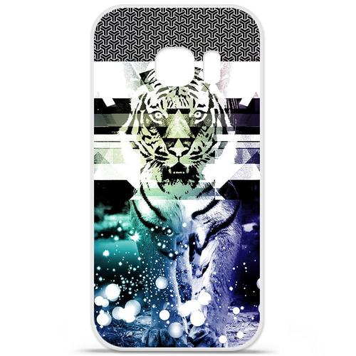 Etui Coque Housse Design Samsung Galaxy S6 Edge Plusen Silicone Gel Protection Arrière - Tigre Swag