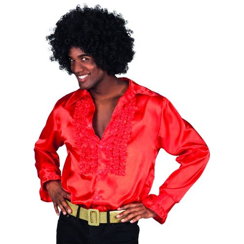 Chemise Disco Rouge Homme Large 